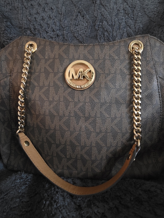 Michael Kors Handbags - Michael Kors Brown Shoulder Bag with Gold Accents